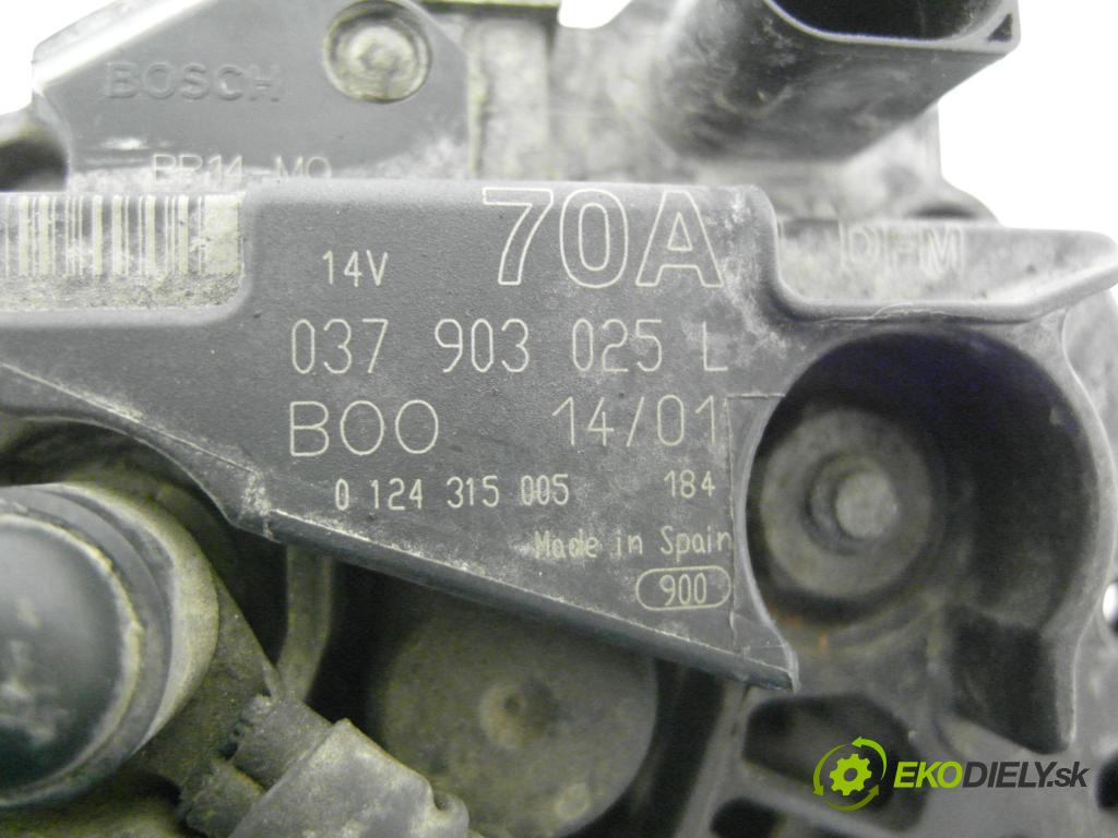 VW POLO CLASSIC (6V2) SEDAN 2001 44,00 60 1.4 - AEX 1390,00 Alternátor 037903025L ; 0124315005 (Alternátor)