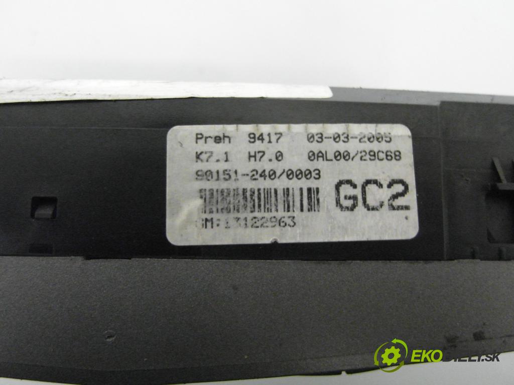 OPEL ASTRA H (A04) HB 2005 88,00 1.9 CDTI - Z 19 DT 1910,00 Panel topení KLIMATIZACE: 901512400003 ; 0AL0029C68