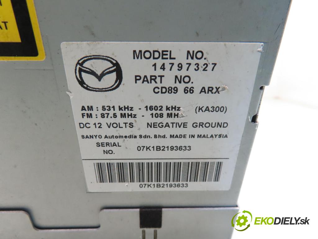 MAZDA 5 (CR19) MINIVAN 2008 107,00 2 - LFF7 1999,00 RADIO CD 14797327 ; CD8966ARX