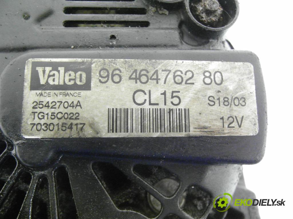 CITROEN BERLINGO / BERLINGO FIRST nadwozie wielkoprzestrzenne (MPV) KOMBIVAN 2002 66,00 2.0 HDI 90 (MFRHY) - RHY (DW10TD) 1997,00 Alternátor 9646476280 ; 2542704A ; TG15C022 (Alternátor)