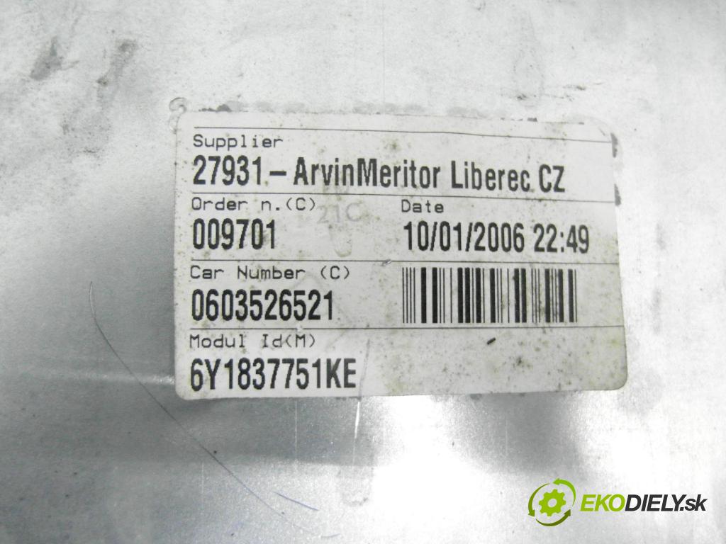 SKODA FABIA I SEDAN (6Y3) SEDAN 2006 55,00 1.4 16V - BKY 1390,00 mechanismus oken 6Y1837751KE