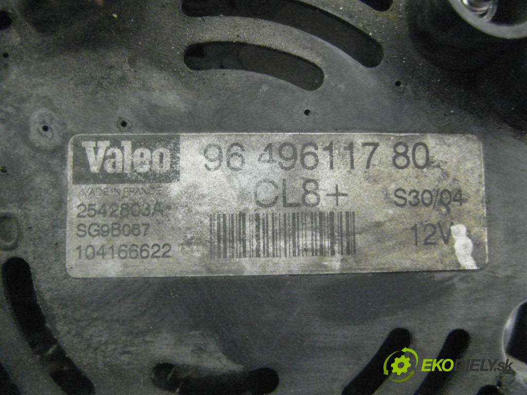 PEUGEOT 307 (3A/C) HB 2004 80,00 1.6 16V - NFU (TU5JP4) 1587,00 Alternátor 9649611780 ; 2542803A ; SG9B067 (Alternátor)