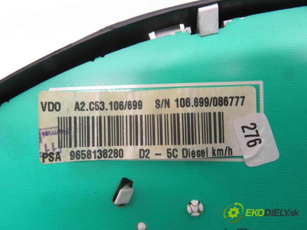 PEUGEOT 407 SW (6E_) KOMBI 2005 80,00 1.6 HDi 110 - 9HZ (DV6TED4) 1560,00 Prístrojovka elektrický 9658138280 ; A2C53106