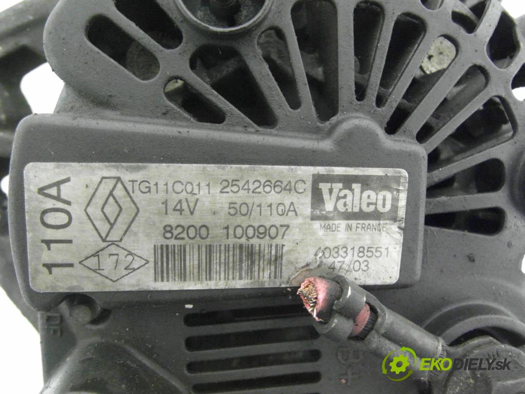 RENAULT MEGANE II sedan (LM0/1_) SEDAN 2004 60,00 1.5 dCi 82 - K9K 722 1461,00 Alternátor 8200100907 ; TG11C011 ; 2542664C (Alternátor)