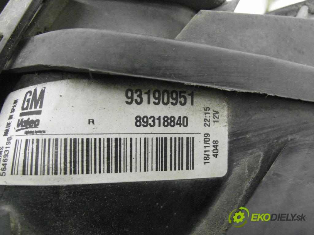 OPEL CORSA D (S07) HB 2008 55,00 1.3 CDTI - Z 13 DTJ 1248,00 Svetlo pravé zadné 93190951 ; 89318840