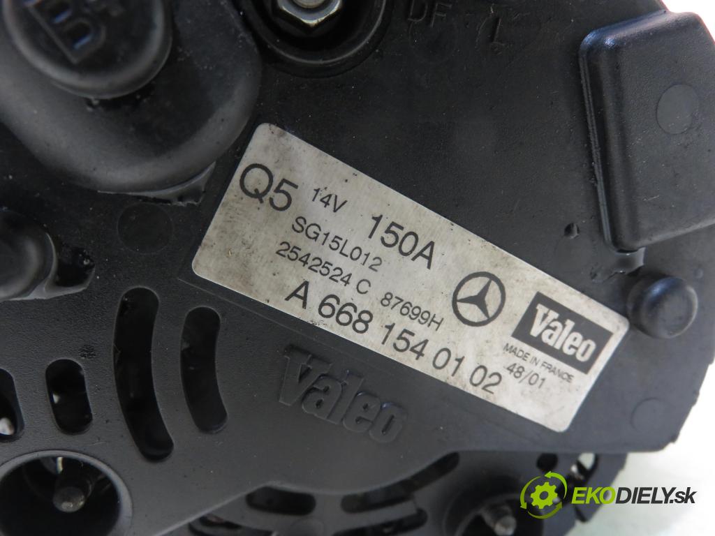 MERCEDES-BENZ KLASA A (W168) HB 2001 55,00 A 160 CDI 75 - OM 668.940 1689,00 Alternátor A6681540102 (Alternátor)