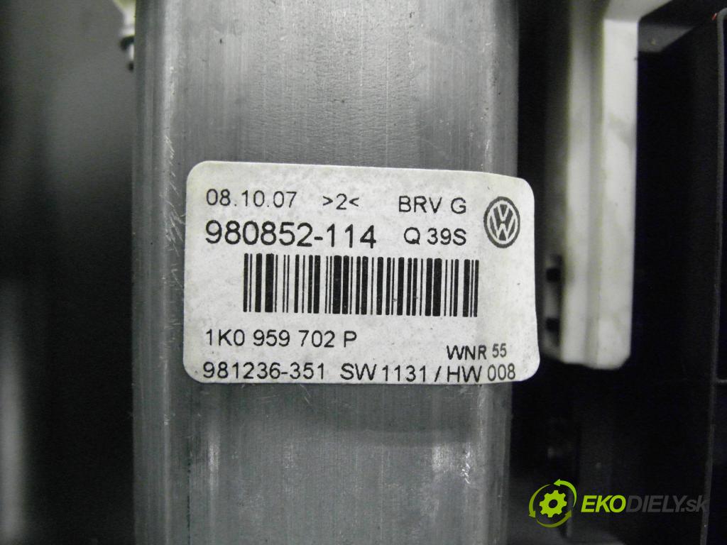VW PASSAT B6 Variant (3C5) KOMBI 2007 77,00 1.9 TDI - BLS 1896,00 Mechanizmus okien 981220109 ; 3C1837756L ; 1K0959702P