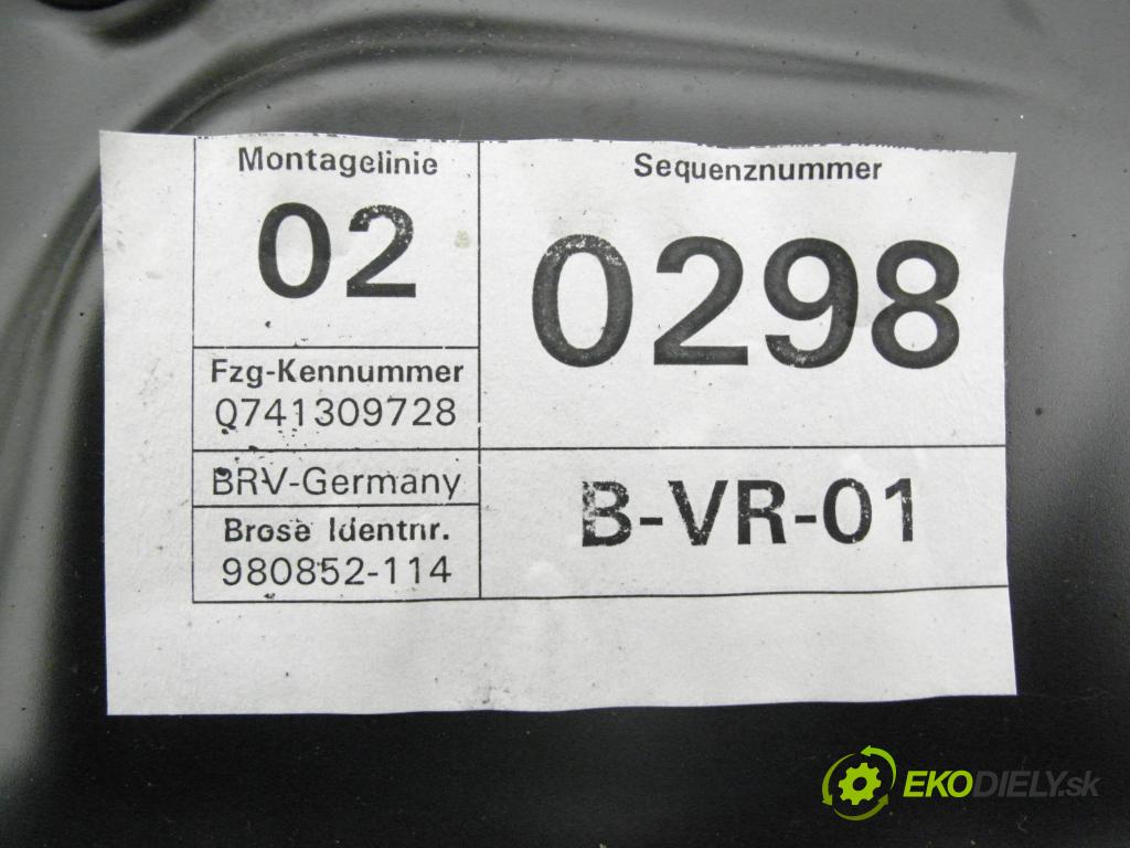 VW PASSAT B6 Variant (3C5) KOMBI 2007 77,00 1.9 TDI - BLS 1896,00 Mechanizmus okien 981220109 ; 3C1837756L ; 1K0959702P