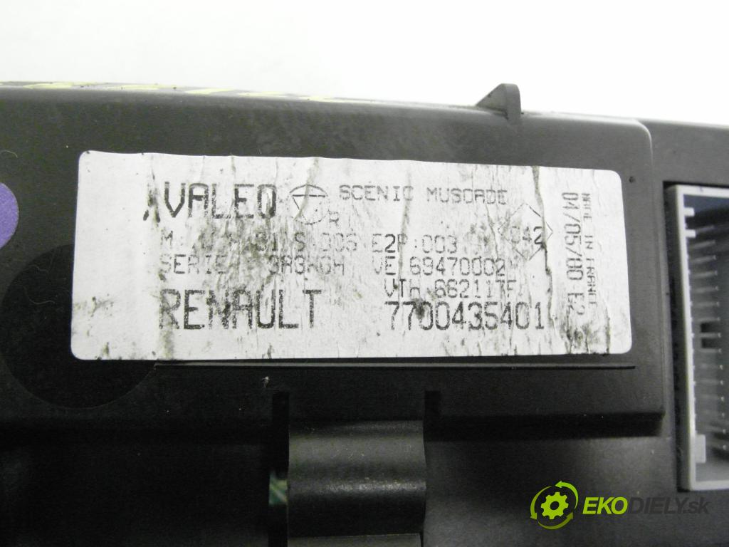 RENAULT SCENIC I (JA0/1_) MINIVAN 2000 75,00 1.9 dCi 102 - F9Q 732 1870,00 Panel kúrenia KLIMATIZACE: 7700435401 ; 69470002