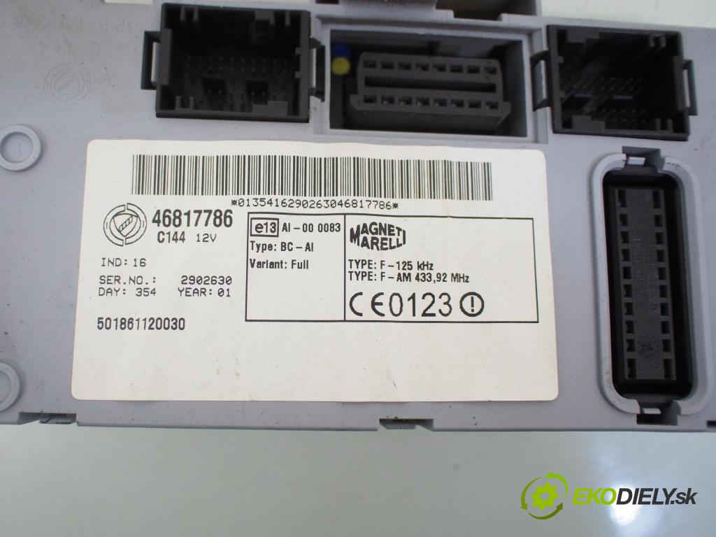 FIAT PUNTO (188_) HB 2004 44,00 1.2 60 (188.030, .050, .130, .150, .230, .250) - 1 1242,00 spínačka / imobilizéra IMMO / řídící jednotka 0261206980 ; 46778446 ; 05521