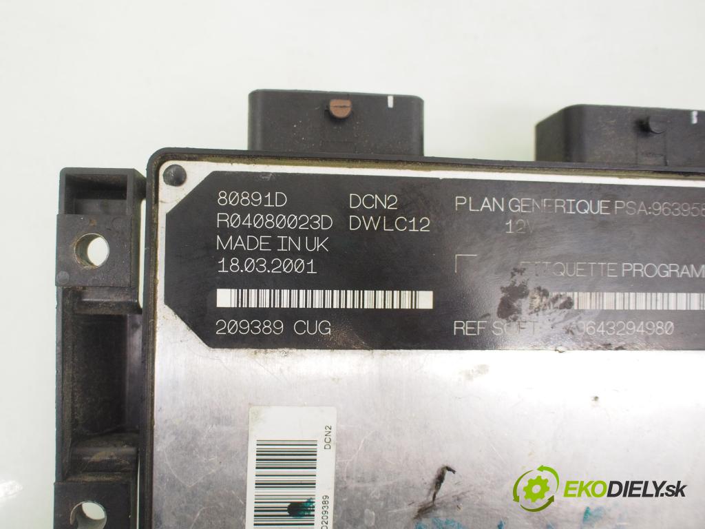 PEUGEOT EXPERT Skrzynia (222) FURGON 2003 51,00 1.9 D 70 - WJY (DW8B) 1868,00 Riadiaca jednotka Motor R04080023D ; 9639587680 ; 80891D