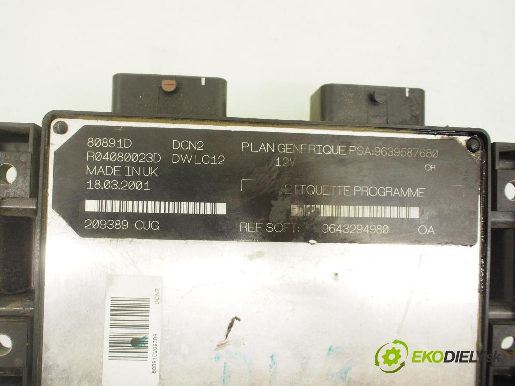 PEUGEOT EXPERT Skrzynia (222) FURGON 2003 51,00 1.9 D 70 - WJY (DW8B) 1868,00 Riadiaca jednotka Motor R04080023D ; 9639587680 ; 80891D