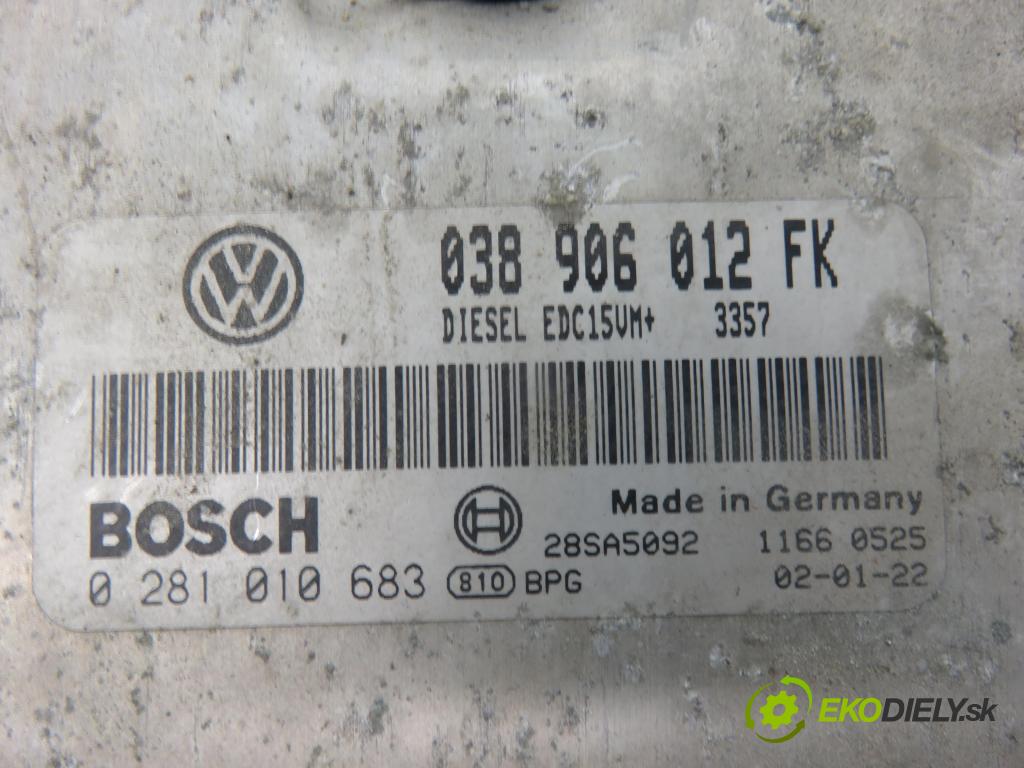 SEAT LEON (1M1) HB 2002 81,00 1.9 TDI - AHF 1896,00 řídící jednotka motora 038906012FK ; 0281010683