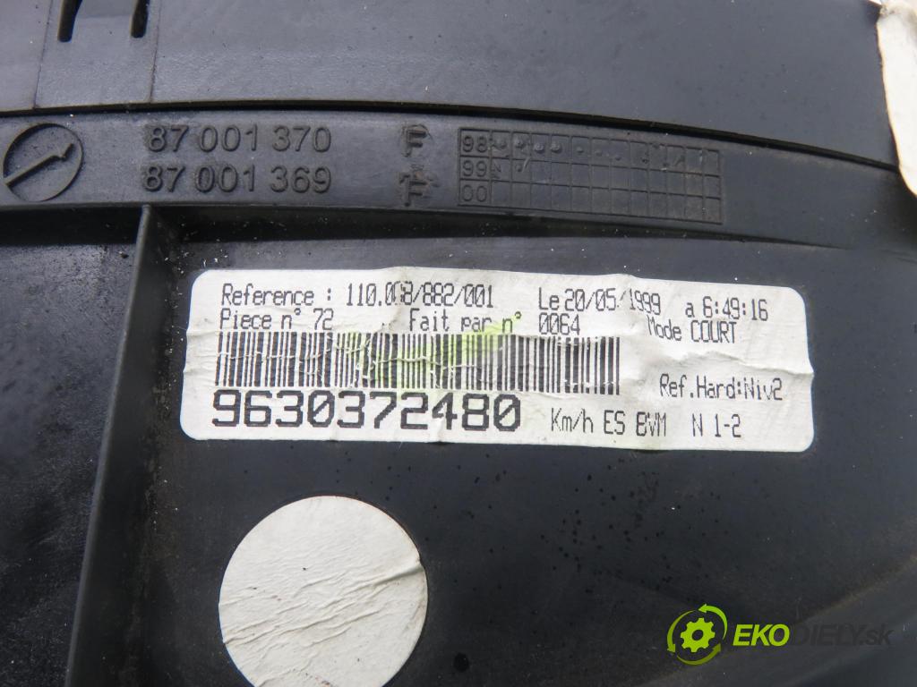 PEUGEOT 406 Break (8E/F) KOMBI 1999 99,00 2.0 16V - RFR (DEW10J4) 1997,00 Prístrojovka elektrický 9630372480 ; 87001370