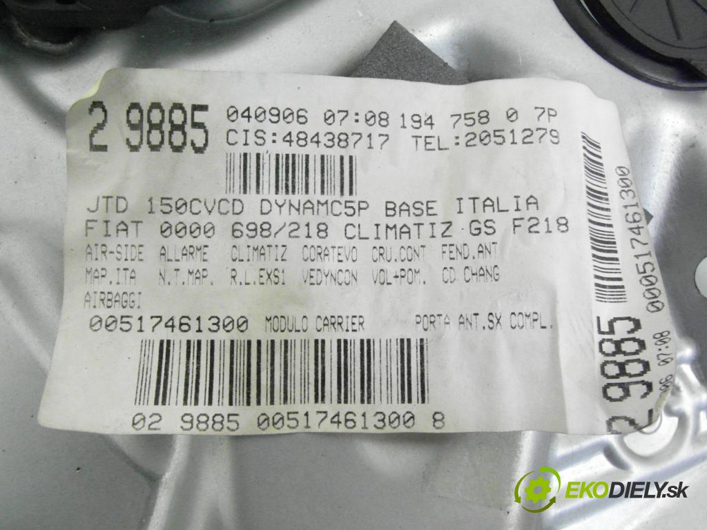 FIAT CROMA (194_) KOMBI 2006 110,00 1.9 D Multijet 150 - 939 A2.000 1910,00 mechanismus oken 00517461300 ; 00517461300 ; 5000468