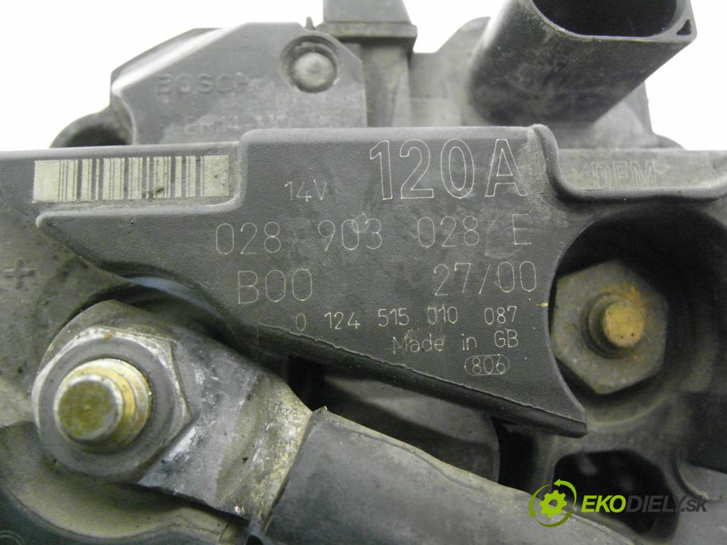 VW BORA Variant (1J6) KOMBI 2000 85,00 1.9 TDI - AJM 1896,00 Alternátor 028903028 ; 124515010 (Alternátor)
