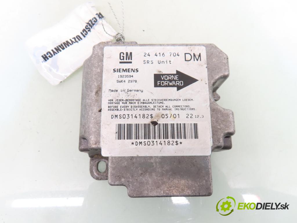 OPEL ZAFIRA A Nadwozie Wielkopojemne (MPV) (T98)  MINIVAN 2001 74,00 2.0 DTI 16V 101 - Y 20 DTH 1995,00 MODUL air BAG 24416704DM