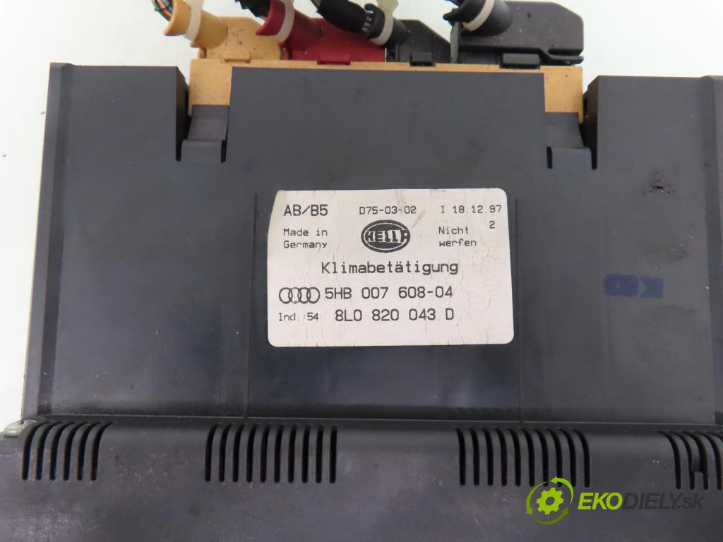 AUDI A3 (8L1) HB 1998 66,00 1.9 TDI - AGR 1896,00 Panel kúrenia KLIMATRONIK 8L0820043D