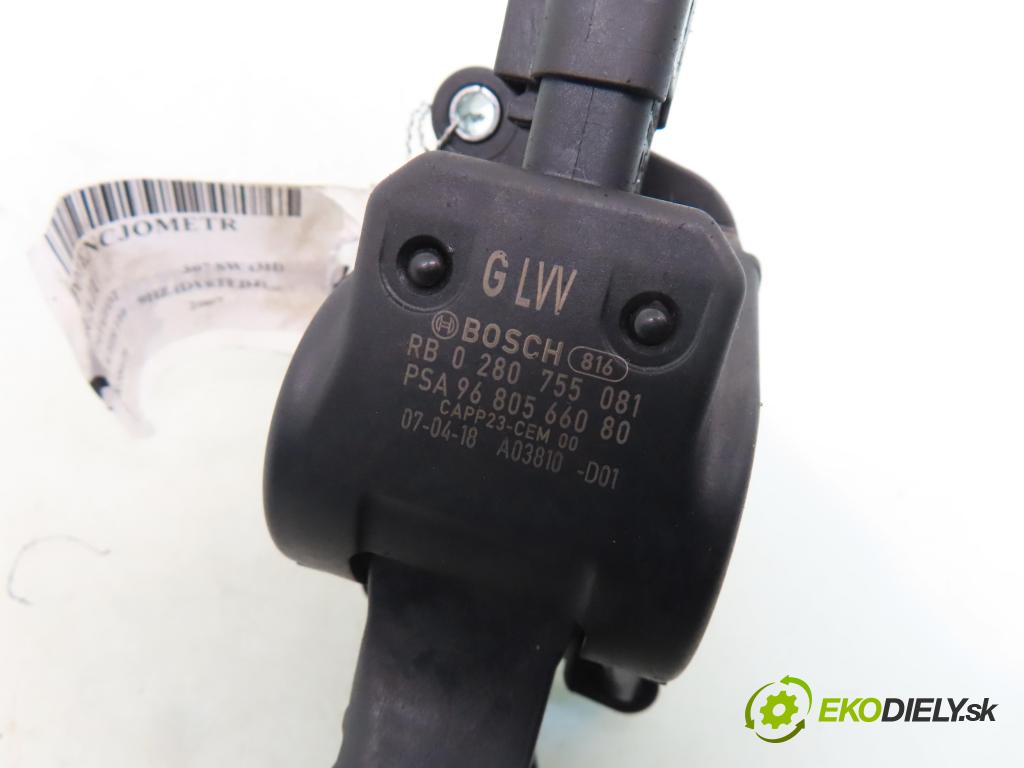 PEUGEOT 307 SW (3H) KOMBI 2007 80,00 1.6 HDI 110 - 9HZ (DV6TED4) 1560,00 Potenciometer plynu 0280755081 ; 9680566080 (Potenciometer plynového pedálu)