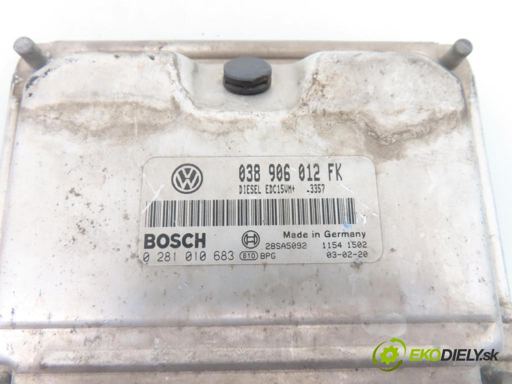 SEAT TOLEDO II (1M2) SEDAN 2000 81,00 1.9 TDI - ASV 1896,00 Riadiaca jednotka Motor 038906012FK ; 0281010683