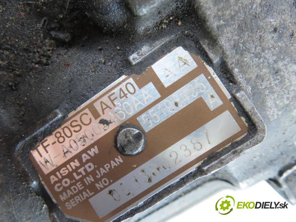 FIAT CROMA (194_) KOMBI 2006 110,00 1.9 D Multijet - 939 A2.000 1910,00 Prevodovka automatická 55196485A ; TF80SC