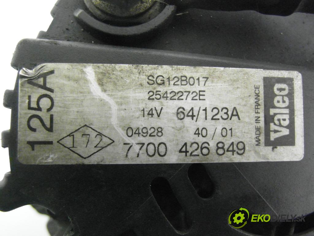 RENAULT LAGUNA II (BG0/1_) HB 2001 88,00 1.9 dCi (BG08, BG0G) - F9Q 750 1870,00 Alternátor 7700426849 ; SG12B017 ; 2542272E (Alternátor)