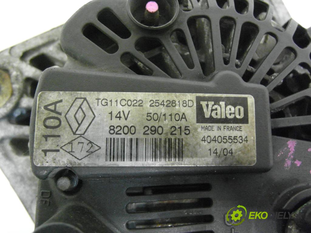RENAULT SCENIC II (JM0/1_) MINIVAN 2005 88,00 1.9 DCI - F9Q 812 1870,00 Alternátor 8200290215 ; TG11C022 ; 2542818D (Alternátor)