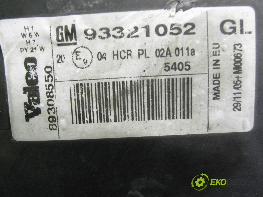 OPEL MERIVA A nadwozie wielkoprzestrzenne (MPV) (X03) MINIVAN 2005 66,00 1.4 16V Twinport - Z 14 XEP 1364,00 světlo LP 93321052