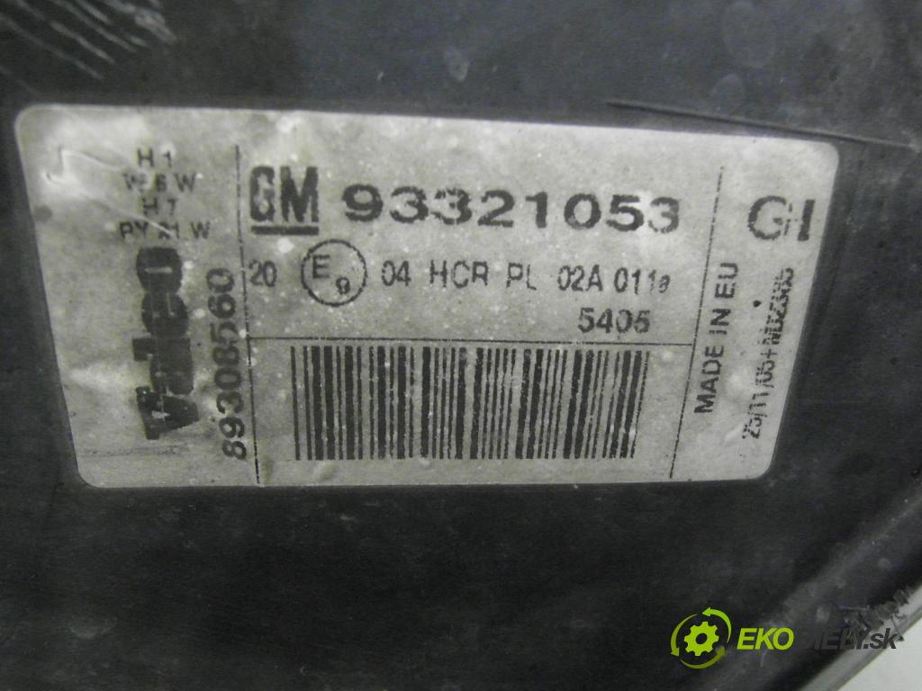 OPEL MERIVA A nadwozie wielkoprzestrzenne (MPV) (X03) MINIVAN 2005 66,00 1.4 16V Twinport - Z 14 XEP 1364,00 světlo PP 93321053