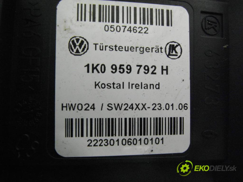 VW TOURAN (1T1, 1T2) MINIVAN 2006 103,00 2.0 TDI - BMM 1968,00 mechanismus oken PPE 1T1837730AH ; 1K0959792H ; 1T0959702C