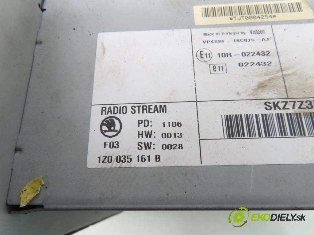 SKODA OCTAVIA II (1Z3) SEDAN 2006 103,00 2.0 TDI 16V - BKD 1968,00 RADIO CD 1Z0035161B