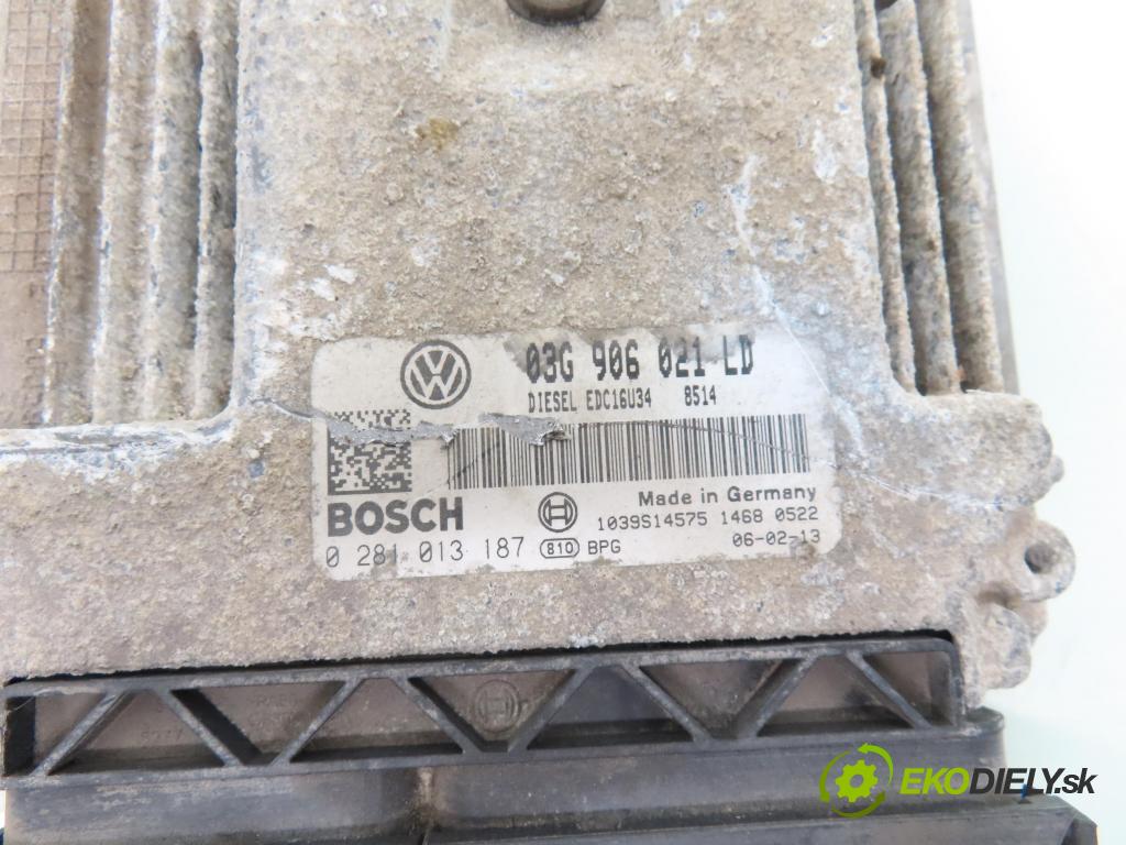 SKODA OCTAVIA II (1Z3) SEDAN 2006 103,00 2.0 TDI 16V - BKD 1968,00 Riadiaca jednotka Motor 03G906021LD ; 0281013187