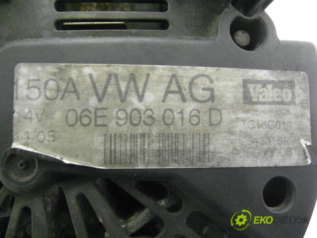 AUDI A6 (4F2, C6) SEDAN 2005 125,00 2.0 TFSI - BPJ 1984,00 Alternátor 06E903016D ; TG16C014 (Alternátor)