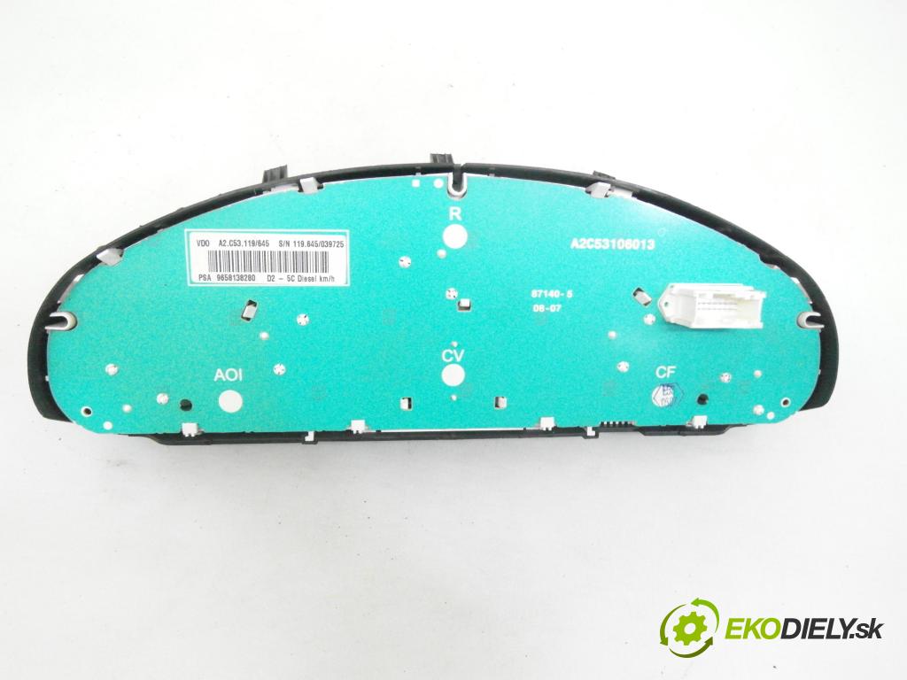 PEUGEOT 407 SW (6E_) KOMBI 2007 80,00 1.6 HDi 110 - 9HZ (DV6TED4) 1560,00 Prístrojovka elektrický 9658138280 ; A2C53106013 ; A2C53119645