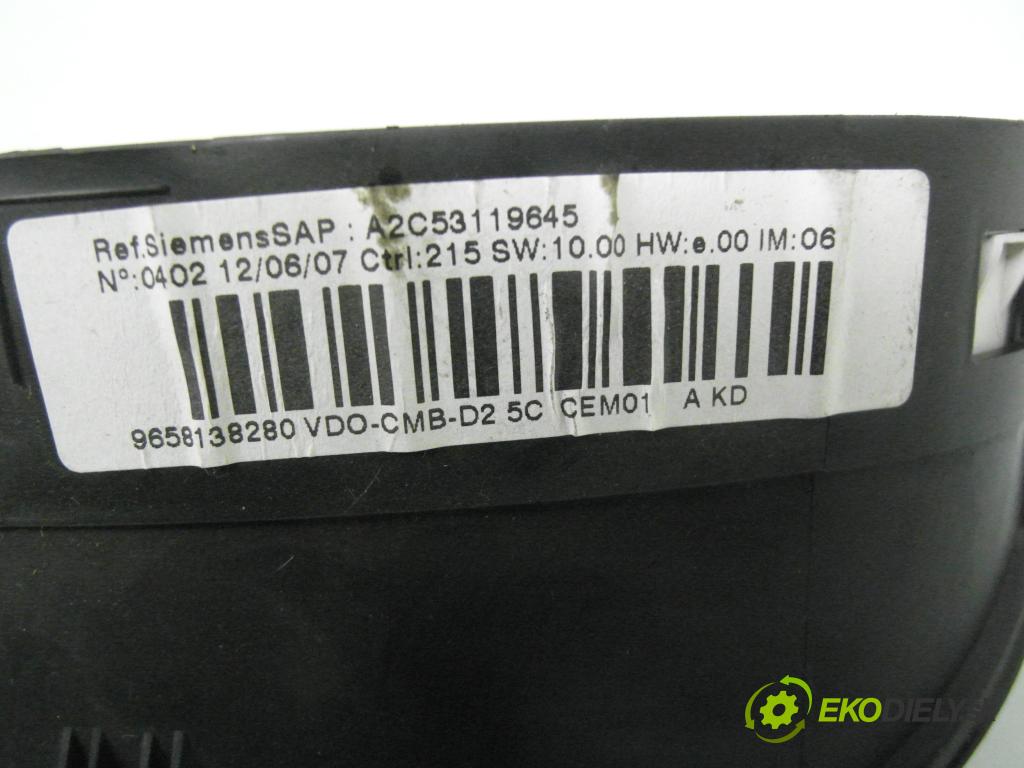 PEUGEOT 407 SW (6E_) KOMBI 2007 80,00 1.6 HDi 110 - 9HZ (DV6TED4) 1560,00 Prístrojovka elektrický 9658138280 ; A2C53106013 ; A2C53119645