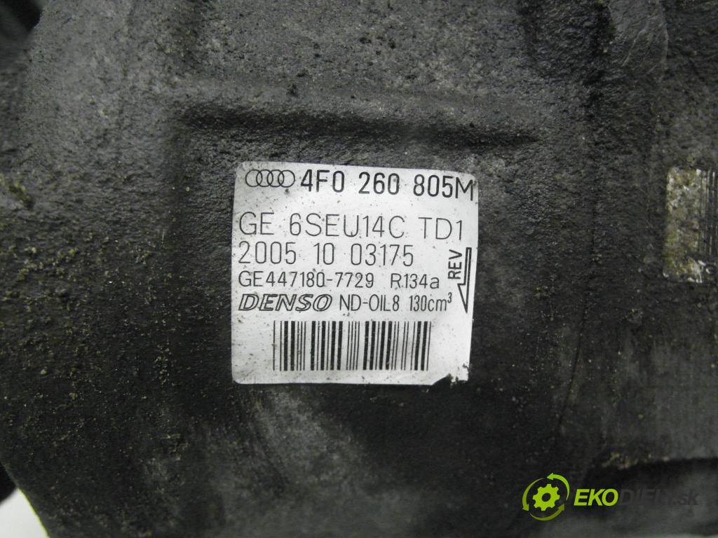 AUDI A6 (4F2, C6) SEDAN 2005 125,00 2.0 TFSI - BPJ 1984,00 KOMPRESOR: klimatizácie 4F0260805M ; 6SEU14CTD1 ; 4471807729 (Kompresor klimatizácie)