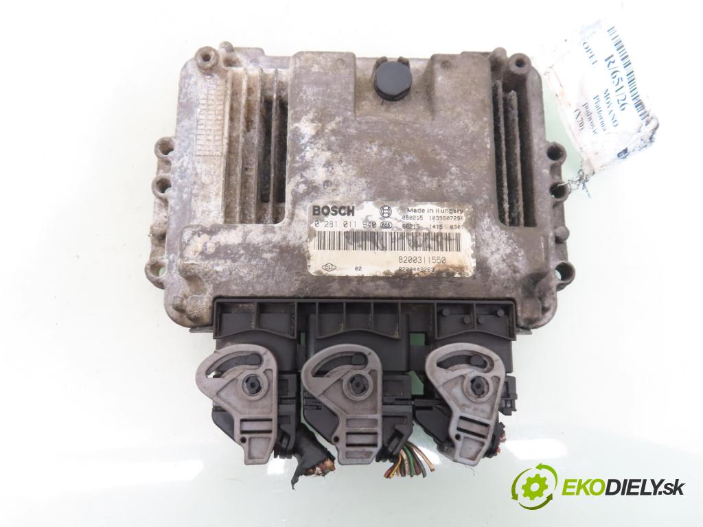 OPEL MOVANO Platforma / podwoyie (X70) KABINA/PLATFORMA 2006 84,00 2.5 DTI - G9U 724 2464,00 Riadiaca jednotka Motor 0281011940 ; 8200311550