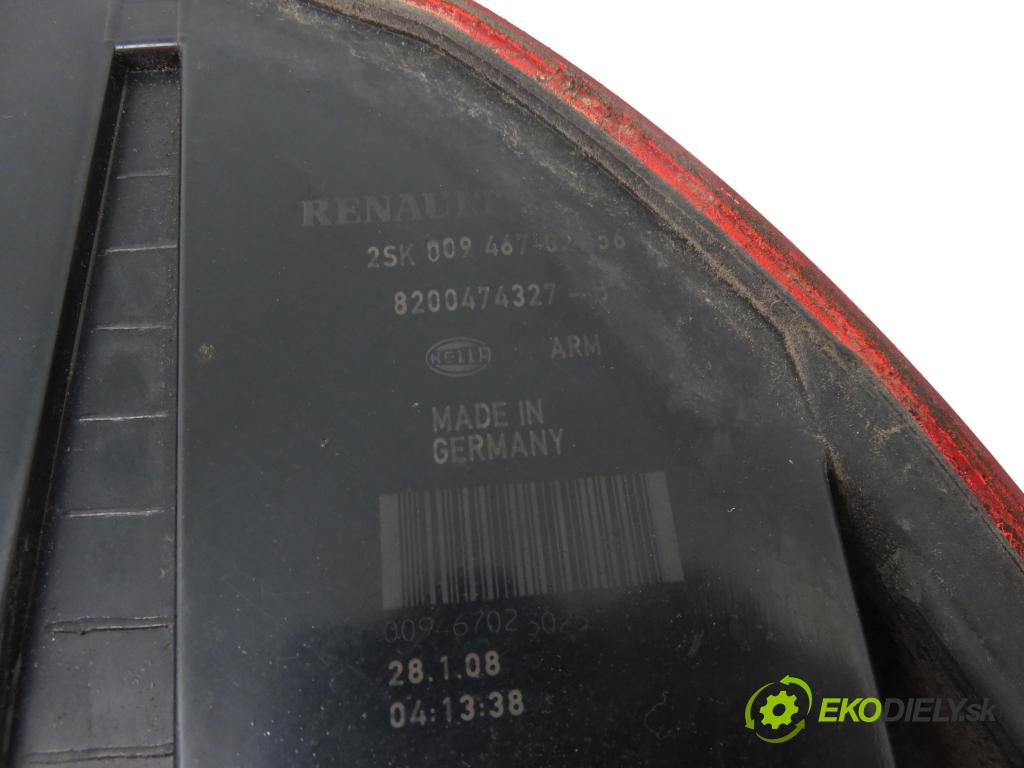 RENAULT SCENIC II (JM0/1_) MINIVAN 2005 74,00 1.5 dCi 101 - K9K 728 1461,00 Svetlo pravé zadné 2SK00946702 ; 8200474327