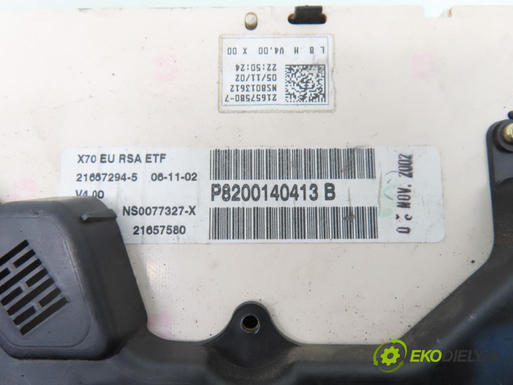 RENAULT MASTER II Platforma / podwozie (ED/HD/UD) KABINA/PLATFORMA 1998 66,00 2.2 dCI 90 - G9T 720 2188,00 prístrojovka elektrický P8200140413B