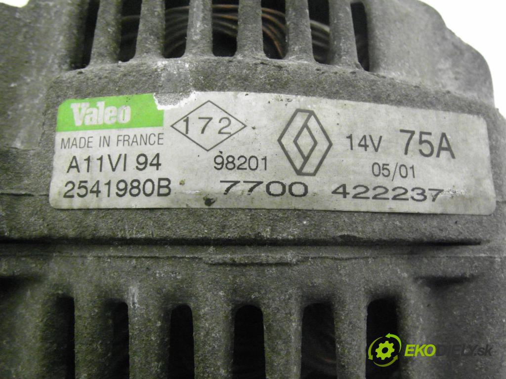 RENAULT THALIA I (LB0/1/2_) SEDAN 2001 55,00 1.4 - K7J 700 1390,00 Alternátor 7700422237 ; A11VI94 ; 2541980B (Alternátor)