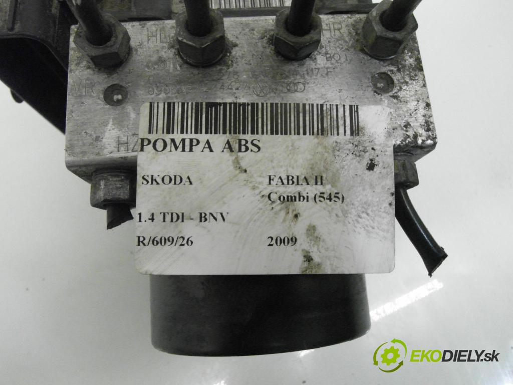 SKODA FABIA II Combi (545) KOMBI 2009 59,00 1.4 TDI - BNV 1422,00 Pumpa ABS 0265800816 ; 0265232276 ; 6R0614117F (Pumpa ABS)