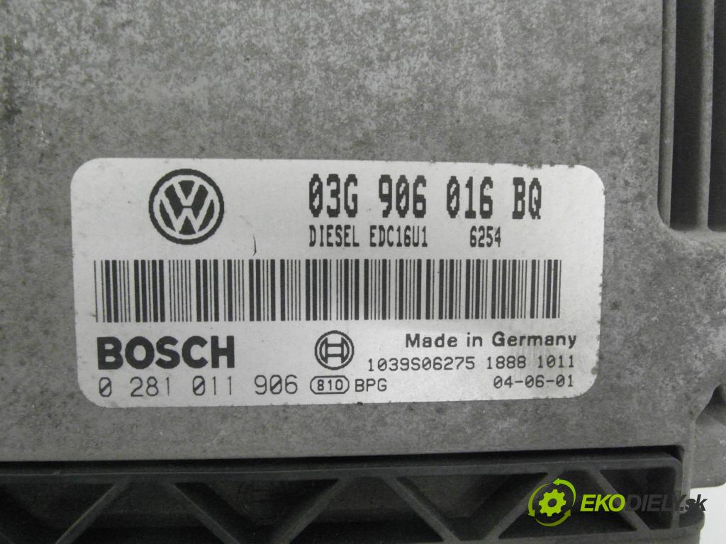 VW TOURAN (1T1, 1T2) MINIVAN 2004 103,00 2.0 TDI 16V 140 - BKD 1968,00 Riadiaca jednotka Motor 03G906016BQ ; 0281011906