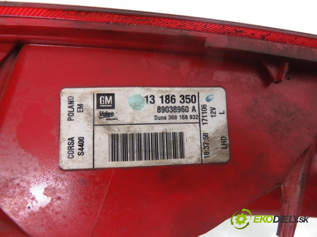 OPEL CORSA D (S07) HB 2006 59,00 1.2 - Z 12 XEP 1229,00 Svetlo ľavé zadné 13186350 ; 89038960A