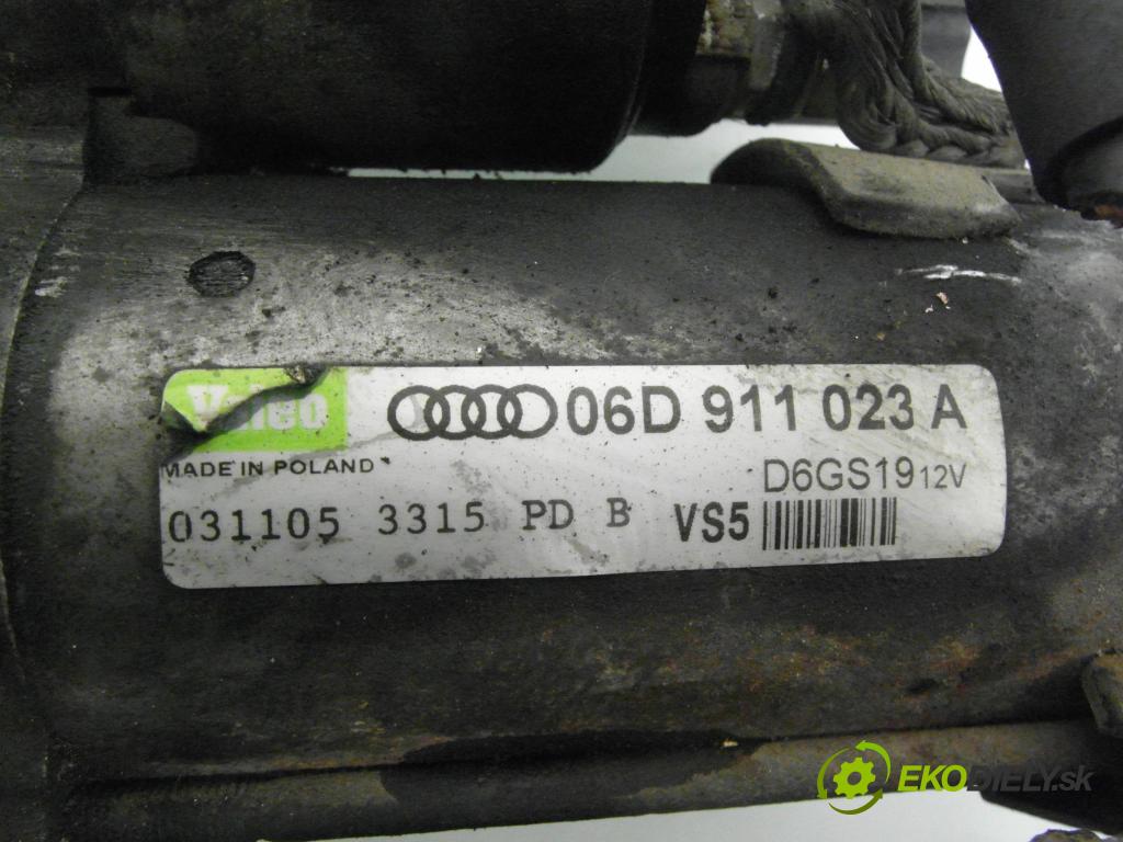 AUDI A6 (4F2, C6) SEDAN 2005 125,00 2.0 TFSI - BPJ 1984,00 Štartér 06D911023A ; D6GS19 (Štartér)