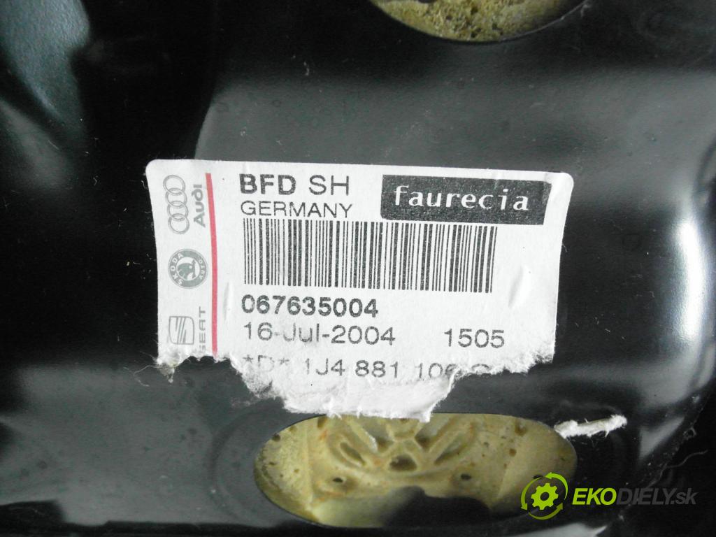 SEAT LEON (1M1) HB 2004 110,00 1.9 TDI PD 150 - ARL 1896,00 Sedadlá, sedačky 1J4881105GK ; 067635004