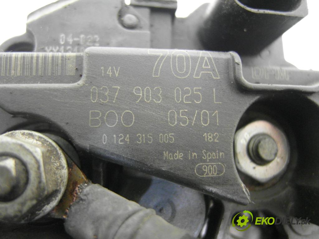 SEAT IBIZA II (6K1) HB 2001 44,00 1.4 i - ABD 1390,00 Alternátor 037903025L ; 0124315005 (Alternátor)