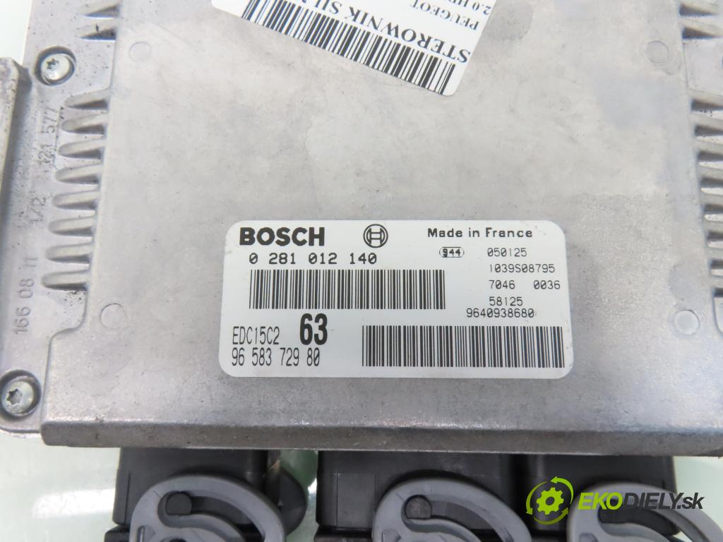 PEUGEOT 307 SW (3H) KOMBI 2005 66,00 2.0 HDI 90 - RHY (DW10TD) 1997,00 Riadiaca jednotka Motor 0281012140 ; 9658372980