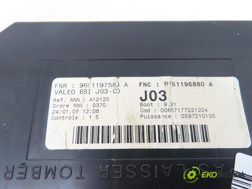 PEUGEOT 307 SW (3H) KOMBI 2005 66,00 2.0 HDI 90 - RHY (DW10TD) 1997,00 MODUL BSI 9651197580A ; 9651196880A