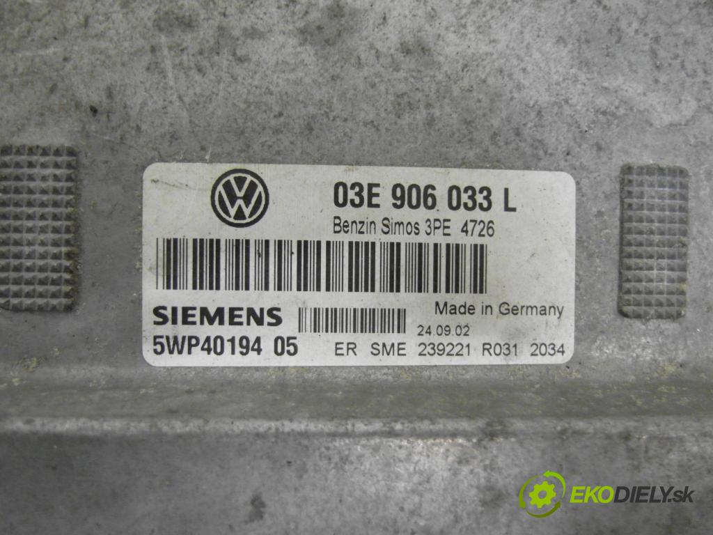 VW POLO (9N_) HB 2002 47,00 1.2 12V 64 - AZQ 1198,00 spinačka / imobilizéra IMMO / Riadiaca jednotka 03E906033L ; 4B0905851C ; 6Q0920800P