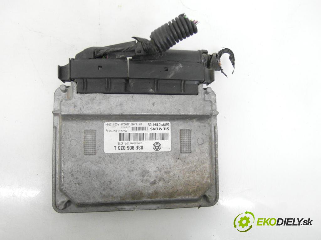VW POLO (9N_) HB 2002 47,00 1.2 12V 64 - AZQ 1198,00 spinačka / imobilizéra IMMO / Riadiaca jednotka 03E906033L ; 4B0905851C ; 6Q0920800P